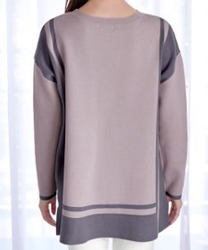 Tiaclasse 【新色追加・洗える】配色ニットチュニック