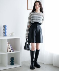 WEGO 段染めボーダーショートニット