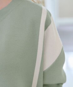 Tiaclasse 【新色追加・洗える】配色ニットチュニック