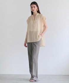 BEIGE， BAC / コットンシアー ギャザーブラウス