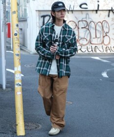 WEGO 【ユニセックス着用ITEM/SMLサイズ展開】オンブレチェックシャツ（LS）