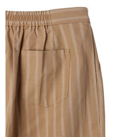 Green Parks 綿麻混タックストレートワイドパンツ