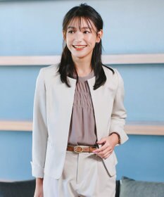 Tiaclasse L 【ダブルクロス・洗える】ノーカラージャケット