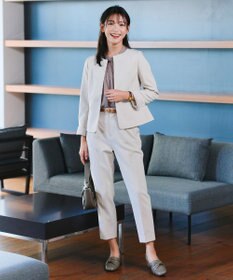 Tiaclasse L 【ダブルクロス・洗える】ノーカラージャケット