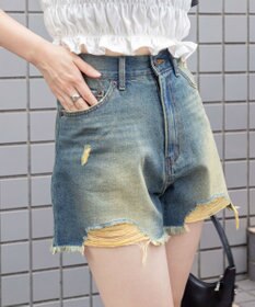 WEGO ダメージデニムショートパンツ