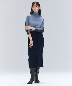 BEIGE， MULLIN / ウールツイードフロントベントスカート