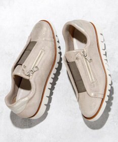 Dominic3 センターゴムサイドジップ レザースニーカー