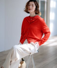 23区 【先行予約/見上愛さん着用】ピュアリネンハイゲージ カーディガン