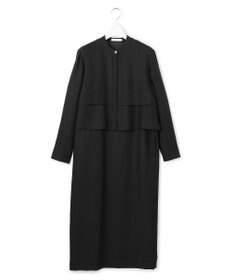 ICB 【洗える】ウールワッシャーツイル シャツドッキング ワンピース