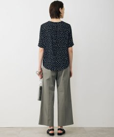 ICB 【先行予約】BackSatinAmunzen 5分袖Vネック配色ブラウス