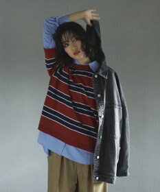 Green Parks トレーナー風ニットプルオーバー