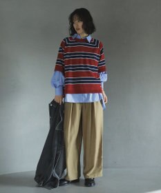 Green Parks トレーナー風ニットプルオーバー