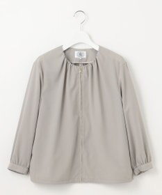 J.PRESS LADIES L 【洗える】80/1スパンタイプライター ノーカラー ブルゾン