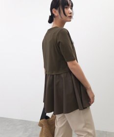 Green Parks 異素材ドッキングペプラムプルオーバー