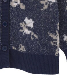 earth music&ecology フラワージャガードラメシャギーカーディガン