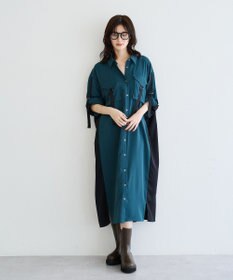 YECCA VECCA ミリタリーロングシャツワンピース