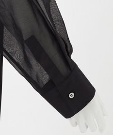 23区 L 【GOLD LABEL】コットンオーガンジー ピンタックブザム シャツ