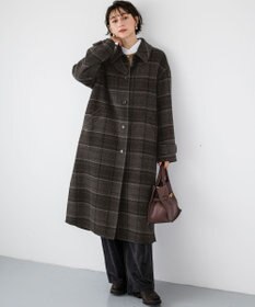 23区 【先行予約】MANTECOPureリバーチェック ステンカラー ロングコート