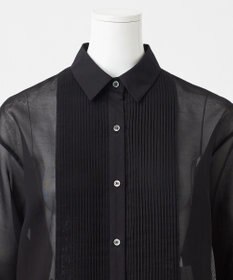 23区 L 【GOLD LABEL】コットンオーガンジー ピンタックブザム シャツ