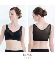 BRADELIS New York 【BRADELIS NewYork peace / ノンワイヤー・フロント留め・スッキリ着痩せ】細く見えるフロントファスナーブラ23 S～5L