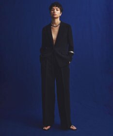 uncrave 【防シワ・洗濯機洗い可】ウォッシャブル ダブルクロス ワイドパンツ