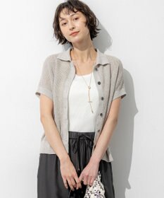 23区 【先行予約】ピュアリネン ハーフスリーブ ポロニット