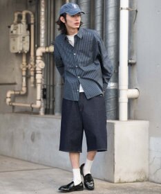 WEGO 【ユニセックス着用ITEM/SMLサイズ展開】スーパーバギーデニムショーツ