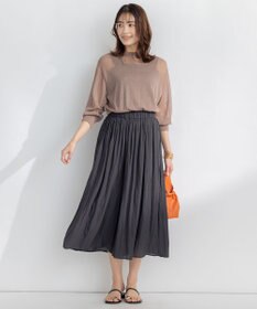 組曲 S 【ウエストゴム・WEB限定】シアープリーツライクシフォン パンツ