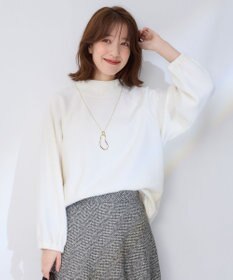 ANY L リブ起毛モックネックプルオーバー