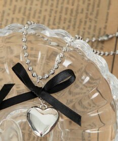 WEGO Lチェーンリボンハートネックレス