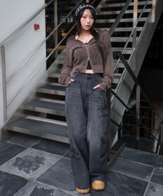 WEGO ヴィンテージウォッシュメッシュパーカー