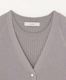 ANY 【2SET】ニットツインセット（半袖ニット＋Vネックカーデ）