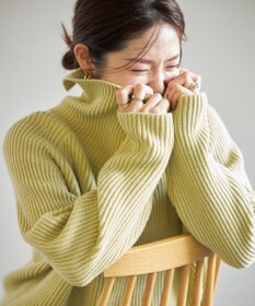 UNFILO あぜ編みオフタートルニット