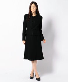 自由区 FORMAL 【ウォッシャブル対応】ドビーボーダーリボン ジャケット+ワンピース