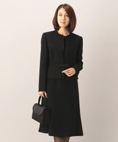 自由区 FORMAL 【ウォッシャブル対応】ドビーボーダーリボン ジャケット+ワンピース