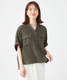 SHARE PARK LADIES 【洗える】ドルマンスリーブサテンシャツ