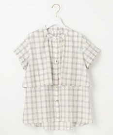 ANY SIS L 【洗える】バンドカラーレイヤード ブラウス