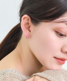 Phoebe 【金属アレルギー対応】ワンタッチビジューフープミニピアス　ローズゴールド/サージカルステンレス