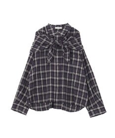 Green Parks スカーフ付チェックシャツ