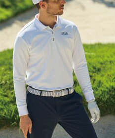 ZERO HALLIBURTON 【吸汗速乾・UVケア】鹿の子 ポロロングシャツ ZHG-A4A 1b 82851 ゴルフウェア