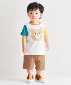 MIKI HOUSE HOT BISCUITS 【80-120cm】カラフルビーンズ フェイスプリント 半袖Tシャツ