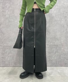 WEGO FレザーWZIPロングスカート
