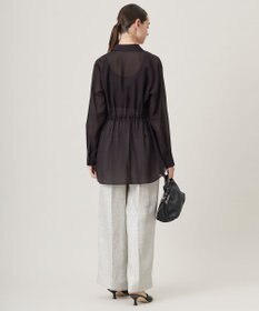 ICB L 【洗える】 PlaXシアーオーガンジー シャツ