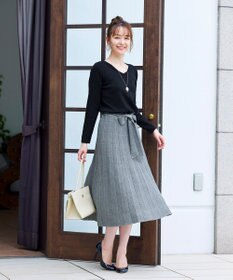 Tiaclasse L 【洗える】1枚で着映えするチェック柄編みニットワンピース