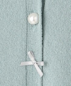 Feroux リボンパール七分袖 カーディガン