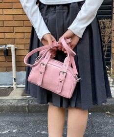 WEGO ハトメハンドルミニボストンショルダー