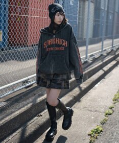 WEGO 【ユニセックス着用ITEM】ブリーチグラフィックZIPパーカー