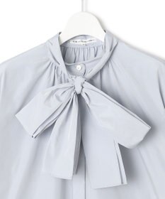 23区 【洗える】ライトメモリータフタ ボリュームボウタイ ブラウス
