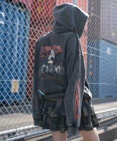 WEGO 【ユニセックス着用ITEM】ブリーチグラフィックZIPパーカー