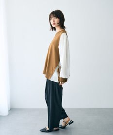 YECCA VECCA ウエストデザインワイドストレートパンツ